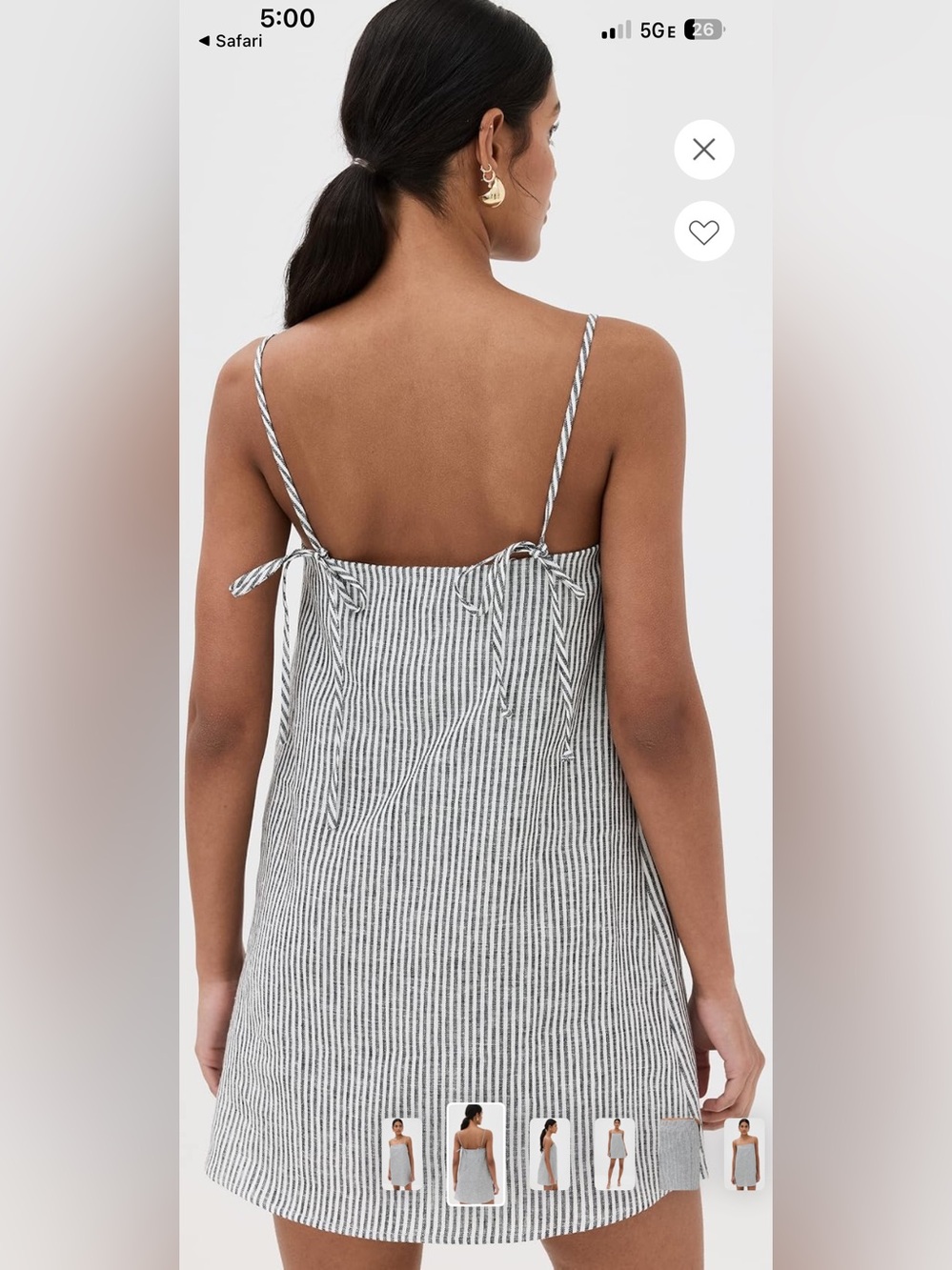 Reformation Striped Mini Dress in Black and White - Picture 2 of 5